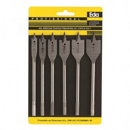 JOGO BROCA CHATA 06PCS EDA 4DL