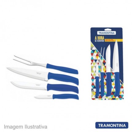 JOGO DE FACAS C/04PC TRAM.23098/198 AZ