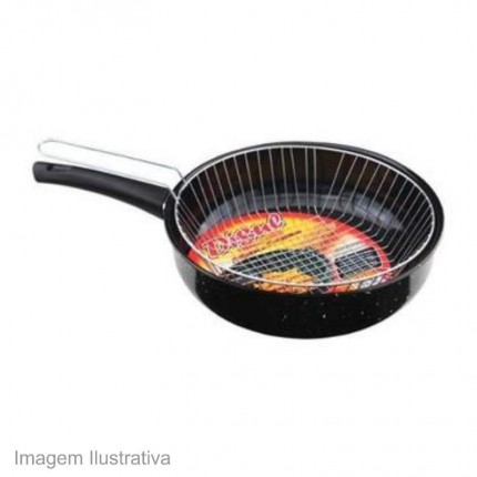 FRITADEIRA ESM.SILVA C/CESTO 22CM C.PVC