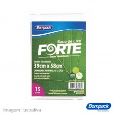 45019 - SACO P/LIXO FORTE 039X58CM 015L PT C/20
