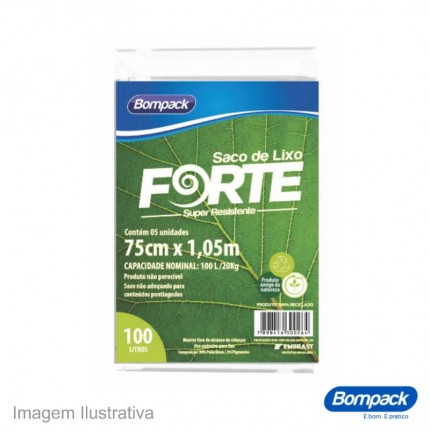 SACO P/LIXO FORTE 075X1,05M 100L PT C/05