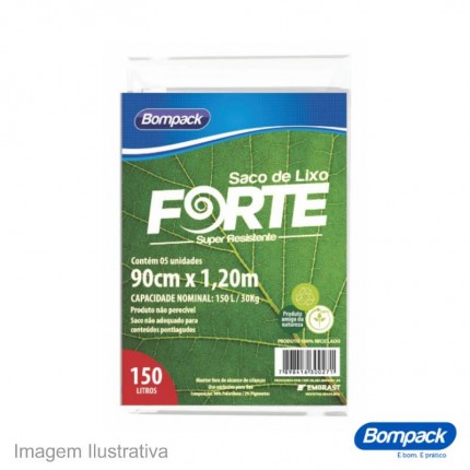 SACO P/LIXO FORTE 090X1,20M 150L PT C/05
