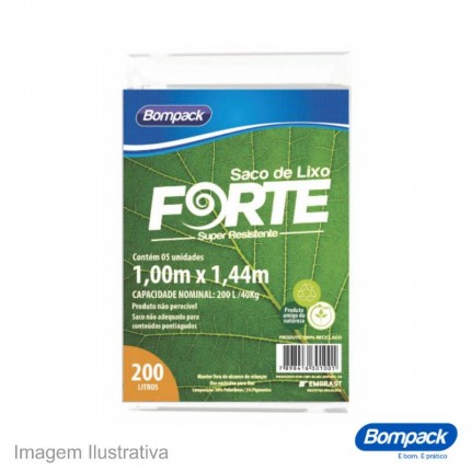 SACO P/LIXO FORTE 1X1,44M 200L PT C/05 B