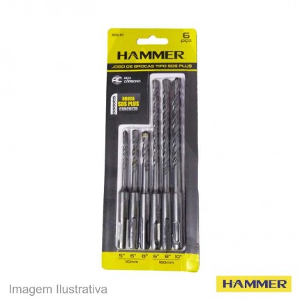 JOGO BROCA SDS 06PC HAMMER KBS6P