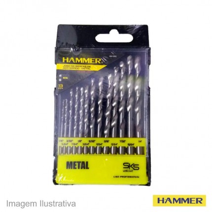 JOGO BROCA AR.13PCS HAMMER(POL)KB13PG ES