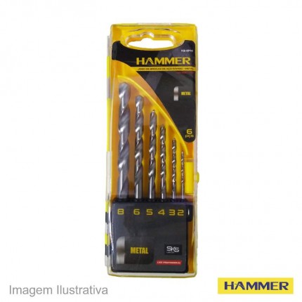 JOGO BROCA AR.06PCS HAMMER(MM)KB6PPF EST
