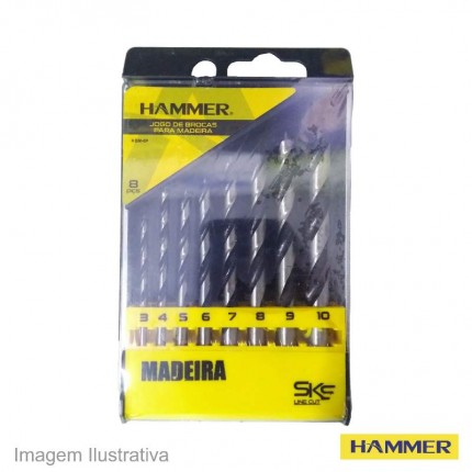 JOGO BROCA AC(MADEIR)08PCS HAMMER KBM8P