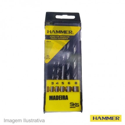 JOGO BROCA AC(MADEIR)05PCS HAMMER KBM5P