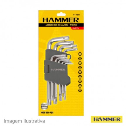 JOGO CHAVE TORX 09PC HAMMER C/F CT1200 C