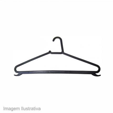 CABIDE ROUPA PEROLA PVC PRETO C/10