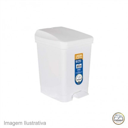 LIXEIRA PVC METASUL 09L PEDAL BR QD
