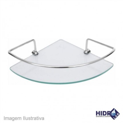 PORTA SHAMPOO HIDROL.20CM CANTO C/VIDRO