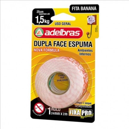 FITA DUPLA FACE(ESP)24MMX02M ADELBRAS