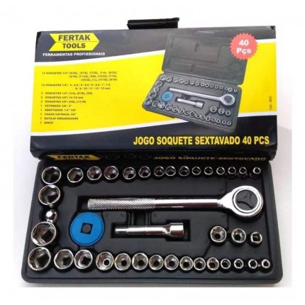 KIT SOQU.40PC C/CATR.3/8 FERTAK 4820