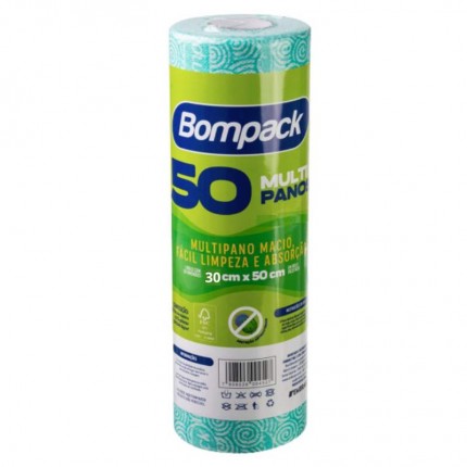 PANO MULTIUSO BOMPACK 30X50 VD ROL.50PC