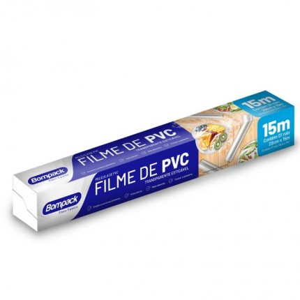 FILME PVC BOMPACK TRANSP.28CM 15M