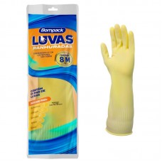 47097 - LUVA LATEX BOMPACK RANHURADA AM MD(39CM)