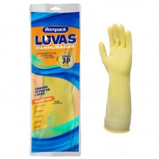 47096 - LUVA LATEX BOMPACK RANHURADA AM PQ(39CM)