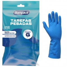 47098 - LUVA LATEX BOMPACK VERNIZ SILVER AZ GD