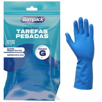 LUVA LATEX BOMPACK VERNIZ SILVER AZ GD