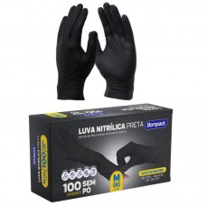 44999 - LUVA NITRILICA BOMPACK PRETA M C/100PC