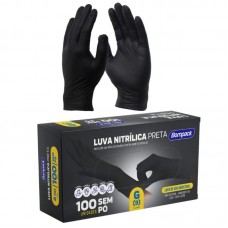 45000 - LUVA NITRILICA BOMPACK PRETA G C/100PC