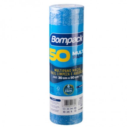 PANO MULTIUSO BOMPACK 30X50 AZ ROL.50PC
