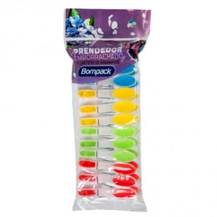 PRENDEDOR PVC BOMPACK EMBORRACHADO C/12