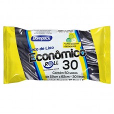 45012 - SACO P/LIXO ROLL ECO59X62CM 030L PT C/50