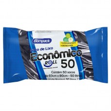 45013 - SACO P/LIXO ROLL ECO63X80CM 050L PT C/50