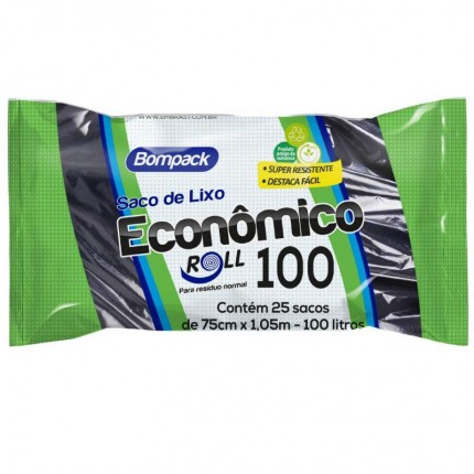 SACO P/LIXO ROLL ECO75X1,05M 100L PTC/25