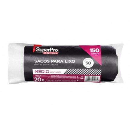 SACO P/LIXO BET.PRO150L/20KG(MED)PT C/50