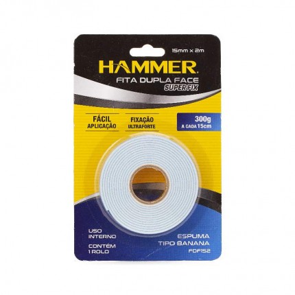 FITA DUPLA FACE(ESP)15MMX02M HAMMER AZ