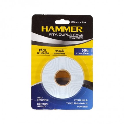 FITA DUPLA FACE(ESP)25MMX02M HAMMER AZ