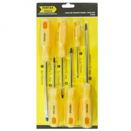 KIT DE CHAVE FENDA/PH FERTAK 6PCS 4805