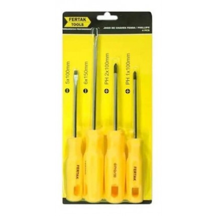 KIT DE CHAVE FENDA/PH FERTAK 4PCS 4800