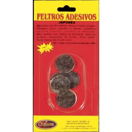FELTRO ADESIVO OVERT.JAP.RD.2,5CM C/08PT