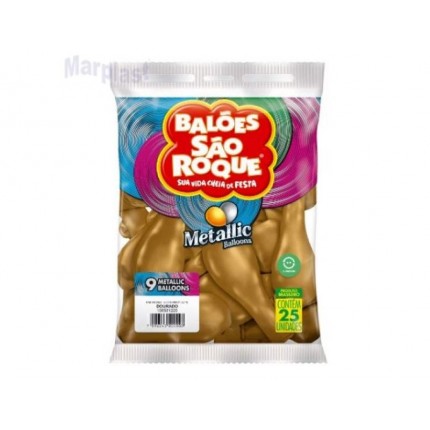 BALAO S.ROQUE 9 METALLIC C/25 DOURADO