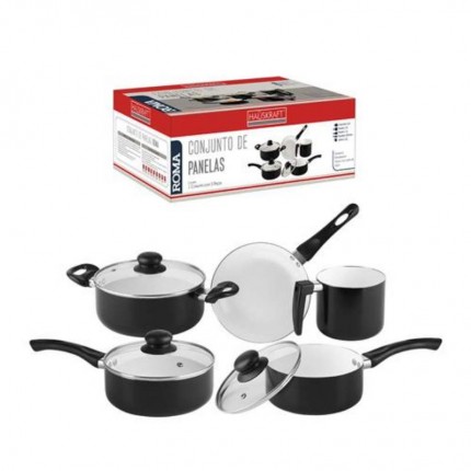 JOGO DE PANELAS HAUSK.ROMA 05PC PAN06PT