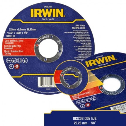 DISCO CORTE IRWIN 041/2X7/8(INOX)3211510