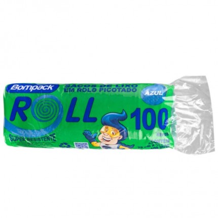 SACO P/LIXO ROLL 75X1,05M 100L AZ C/20