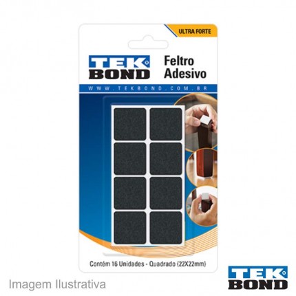 FELTRO ADESIVO TEKBOND QUAD.22MM C/16 PT