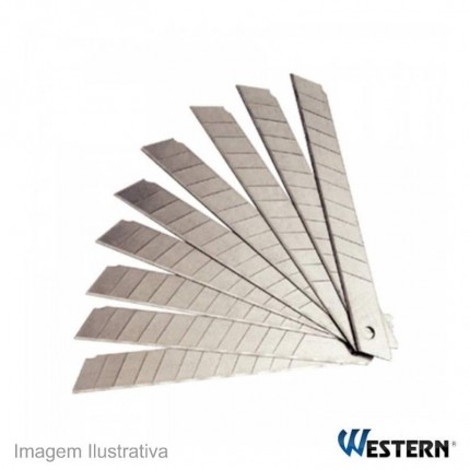 LAMINA P/ESTILETE WESTERN 09MM C/10 E-10