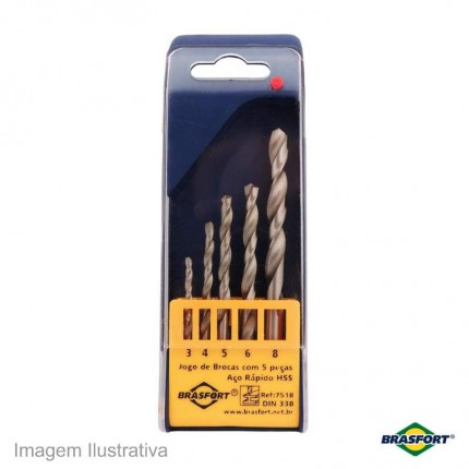 JOGO BROCA AR.05PCS BRASFORT 7518