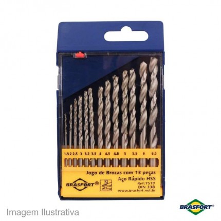 JOGO BROCA AR.13PCS BRASFORT 7519
