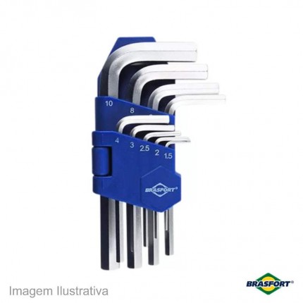 JOGO CHAVE ALLEN BRASF.09PC 7829 LONGA