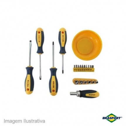 KIT FENDA BRASFORT 22PC 7031(CATR/PRAT