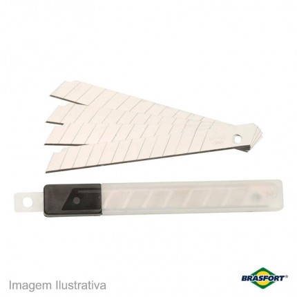 LAMINA P/ESTILETE BRASF.18MM C/10 8602