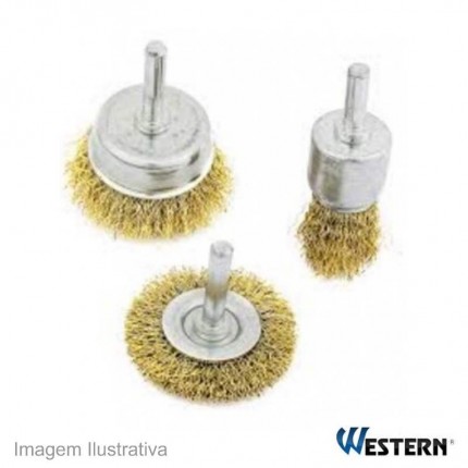 ESCOVA ACO KIT C/03PC WESTERN 1682 MISTO