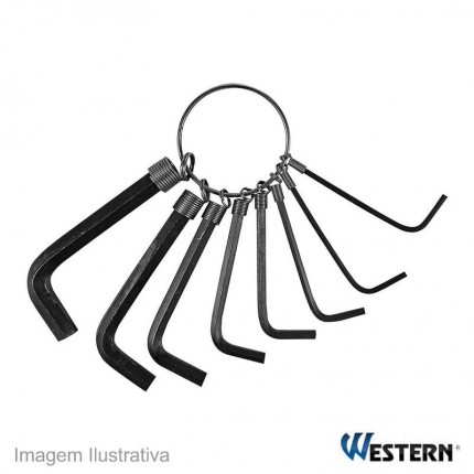 JOGO CHAVE ALLEN WESTERN 08PC PT ALC-09
